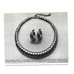 Monet Master Jeweler Necklace ADVERT 1970s Vintage Print Ad